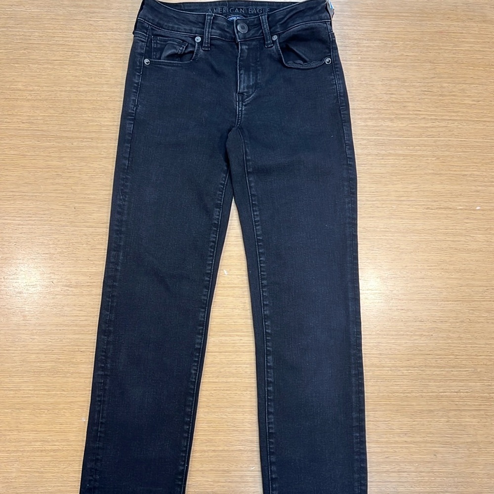 American eagle black skinny jeans size 4 long